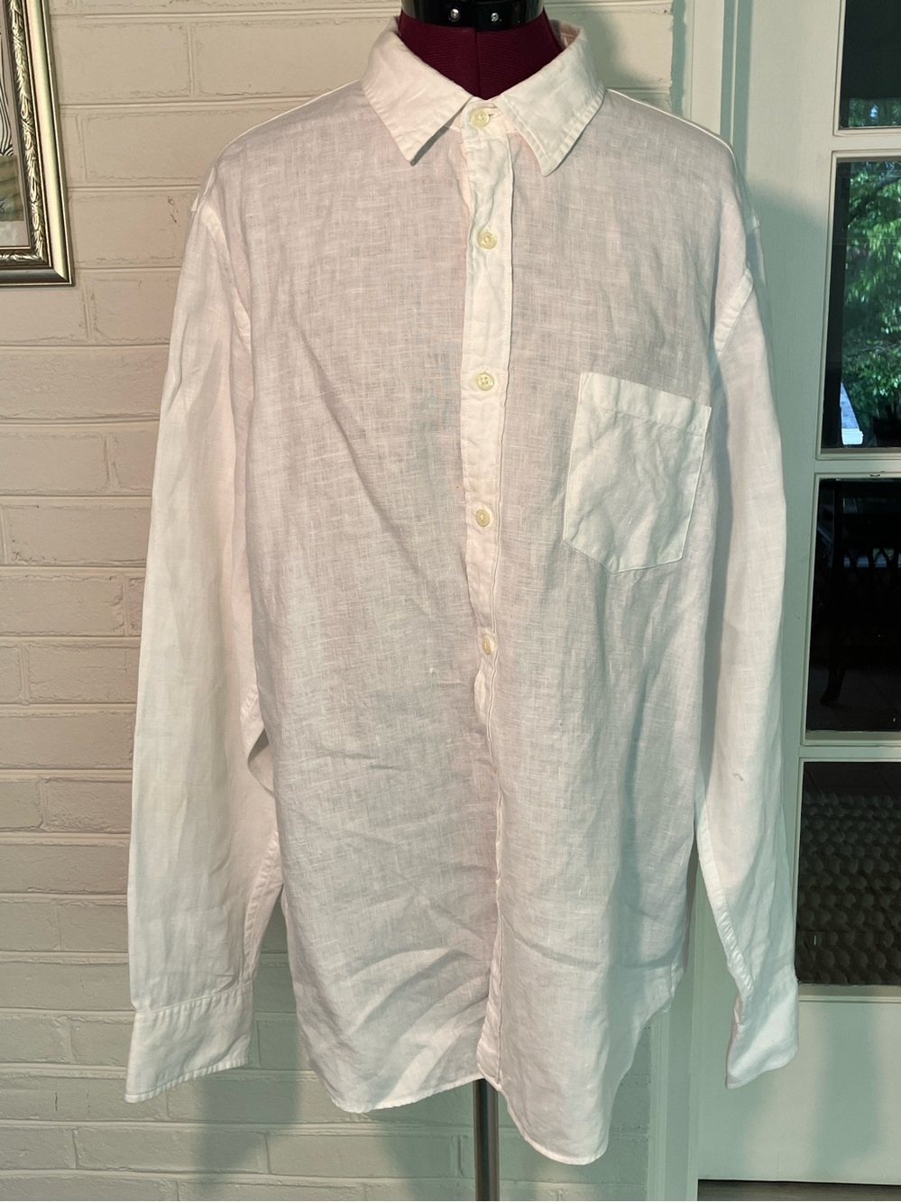 J.Crew Irish Linen by Baird McNutt White Button Down Shirt Men’s Large